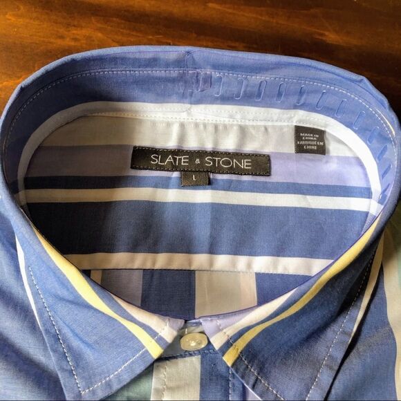 New Slate & Stone Pastel Stripe Short Sleeve Shirt - Picture 6 of 9